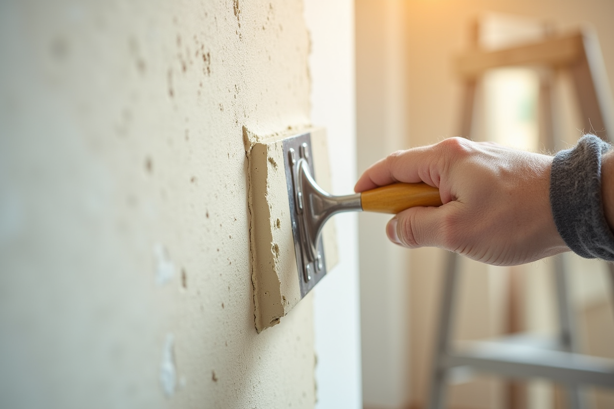 Application d'enduit intérieur avec une spatule propre