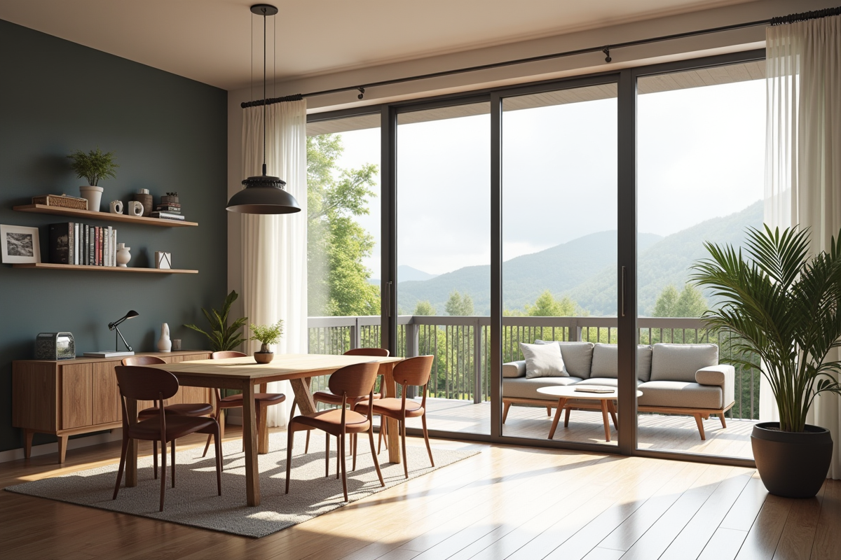 Maison moderne avec espace résidentiel et bureau séparés