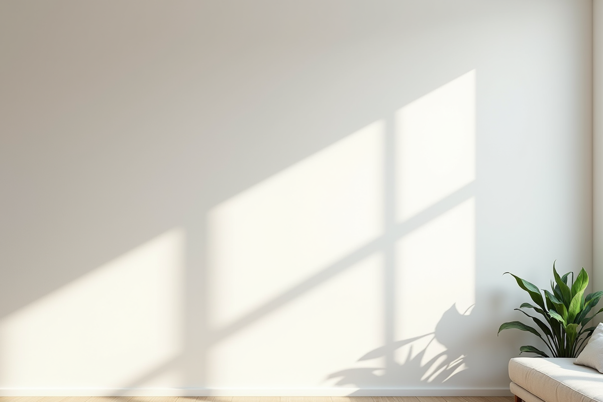 Mur intérieur moderne avec lumière naturelle et texture douce