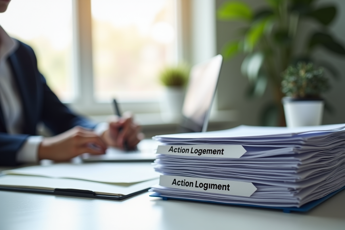 Professionnel examinant des documents de logement lumineux
