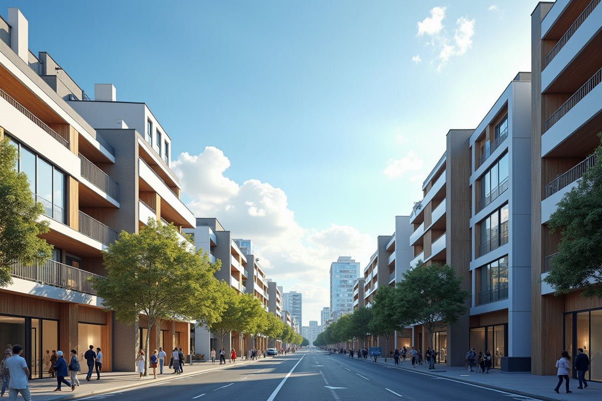 Ville moderne en France avec bâtiments anciens et modernes